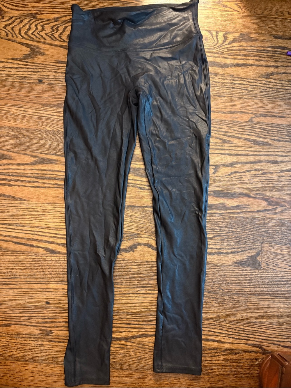SPANX Black Faux Leather High-Rise Jeggings